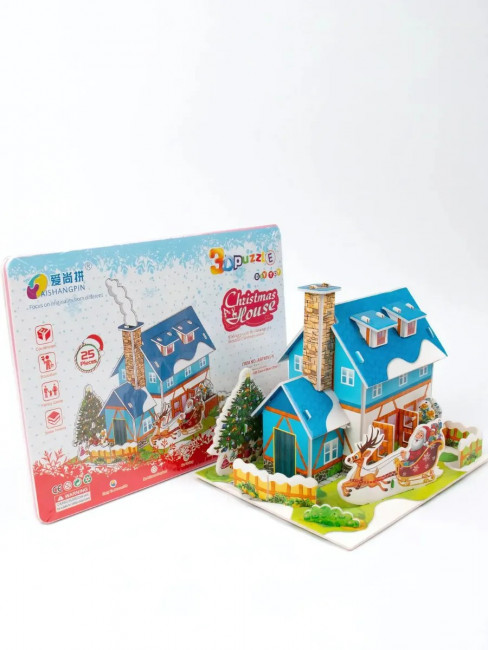 Новогодний Домик 3D пазл