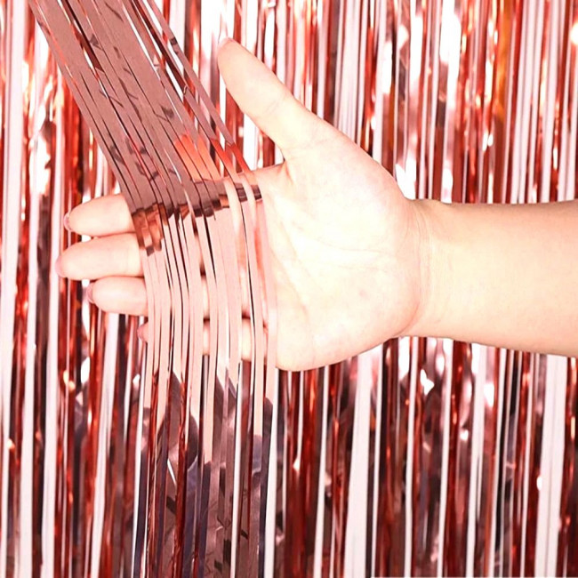 Штора занавес для фотозоны Розовое золото   1 * 2 метра