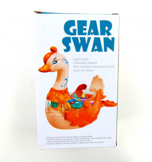 Уточка прозрачная с шестеренками,музыка,свет,вращение 12*20 см.1 шт.