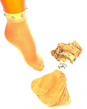 Носки женские капроновые с бусинами светло телесный  цвет /10 пар в упаковке/ 1 пара