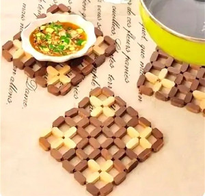 Подставка под горячее бамбук ассортимент 15 -16 см.1 шт.