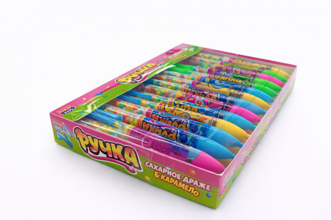 Сахарное драже с жидкой карамелью «Ручка» ассорти 8г*30шт