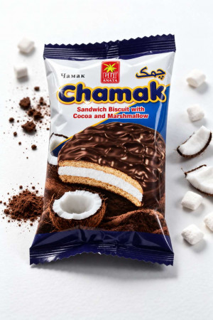 Печенье с зефирной начинкой в шоколадной глазури Кокос 20 гр.1 шт