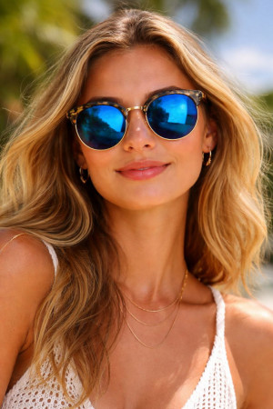 Очки солнцезащитные с металлической оправой и дужками 1 шт.