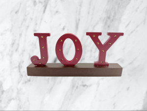 Стойка JOY деревянная c лампочками и выключателем,на батарейках 28*12 см.